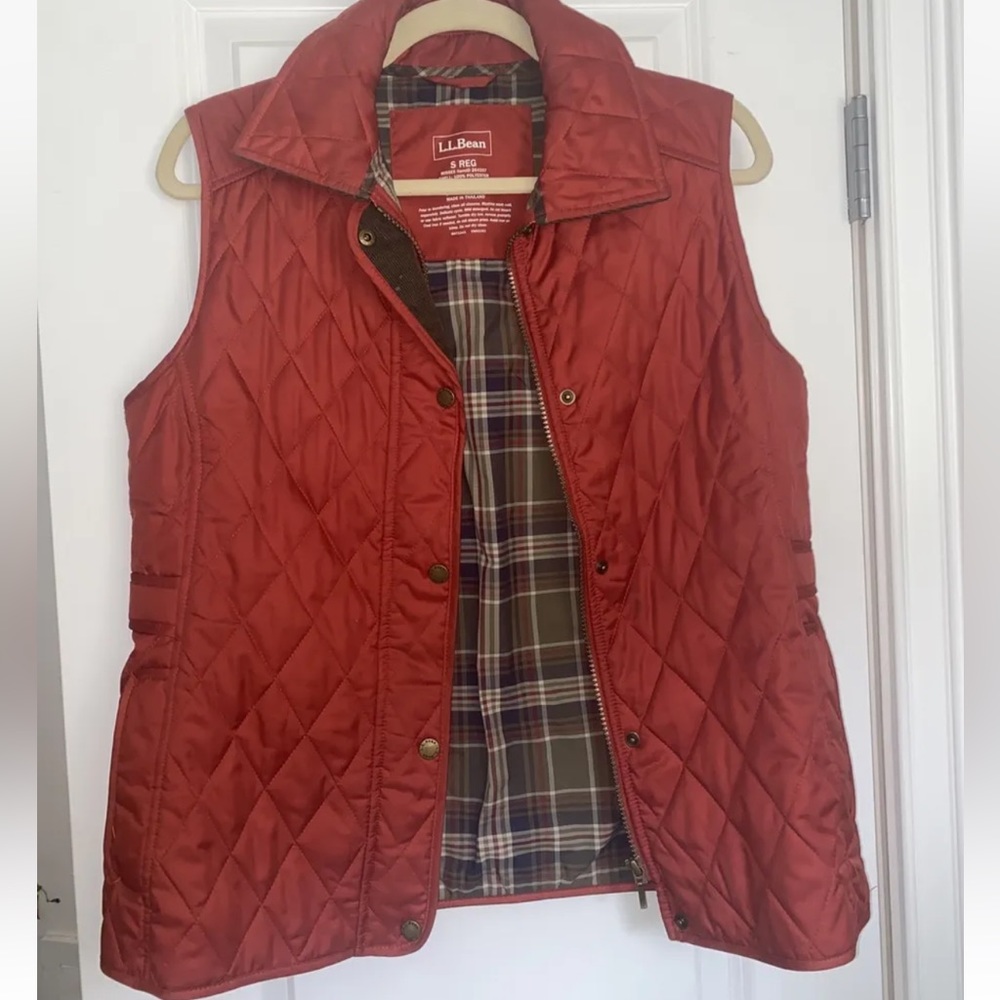 LL Bean Quilted Vest Orange